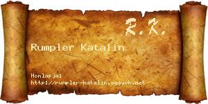 Rumpler Katalin névjegykártya